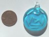 1 29mm Round Aqua Lampwork Pendant